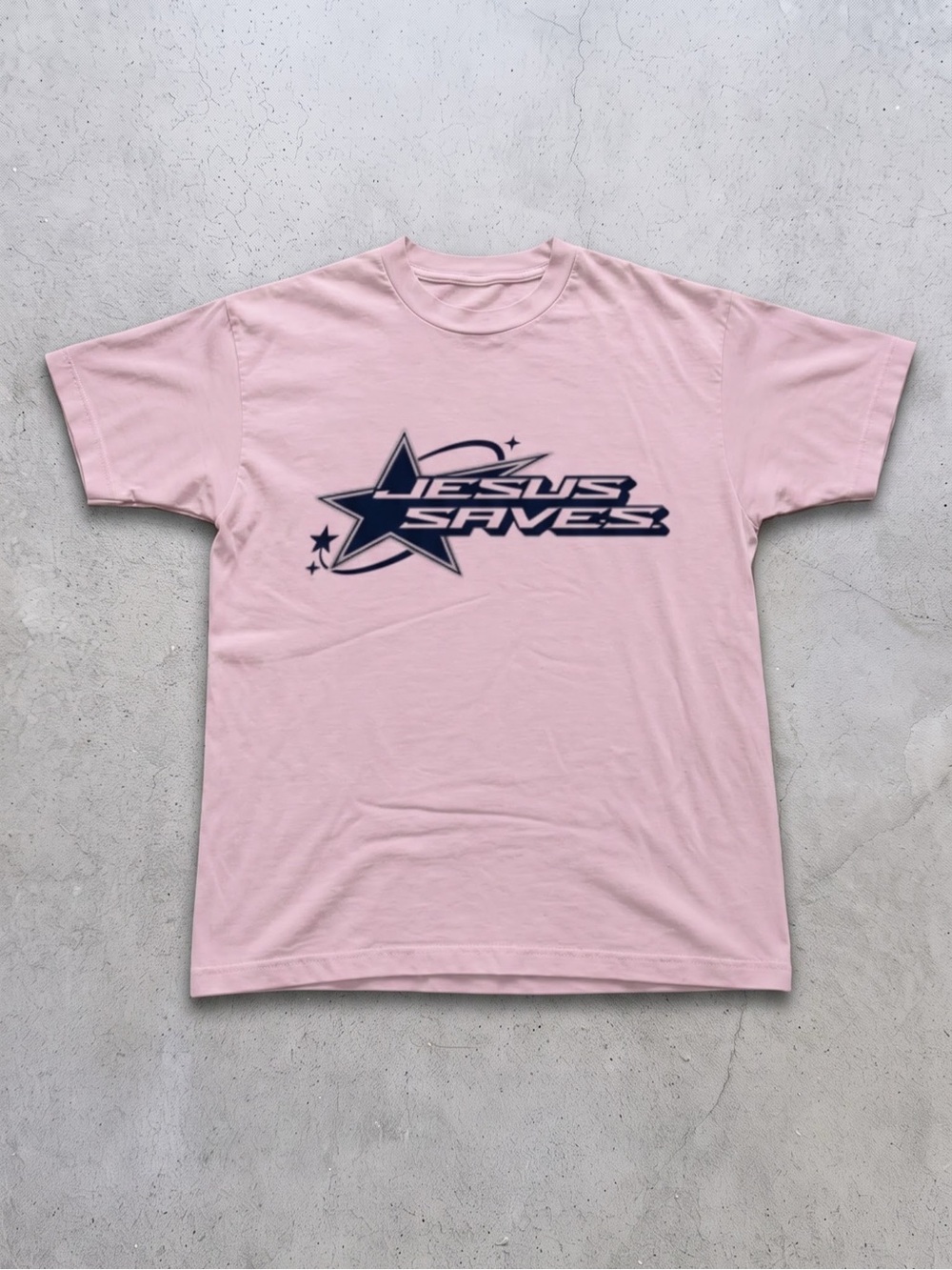 Jesus Saves Graphic Tee in Light Pink